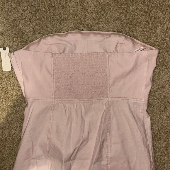 Anthropologie‎ Side Slit strapless Dress Hibiscus Hint pink NWT size XL - Picture 9 of 14